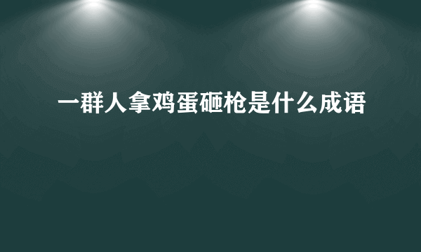 一群人拿鸡蛋砸枪是什么成语