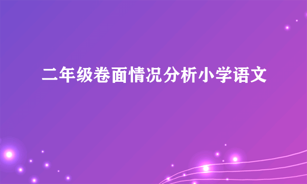 二年级卷面情况分析小学语文