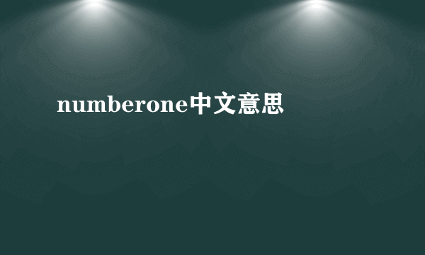 numberone中文意思