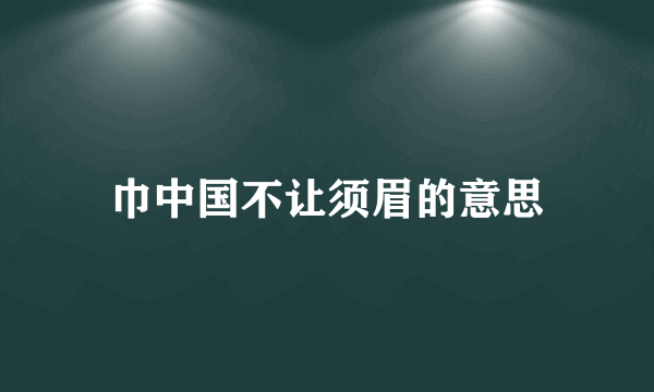巾中国不让须眉的意思