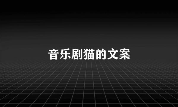 音乐剧猫的文案