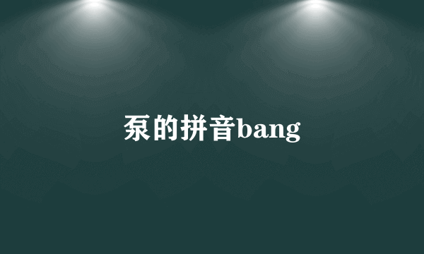 泵的拼音bang