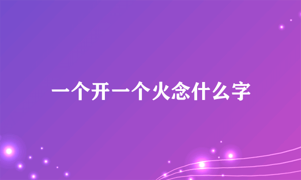 一个开一个火念什么字