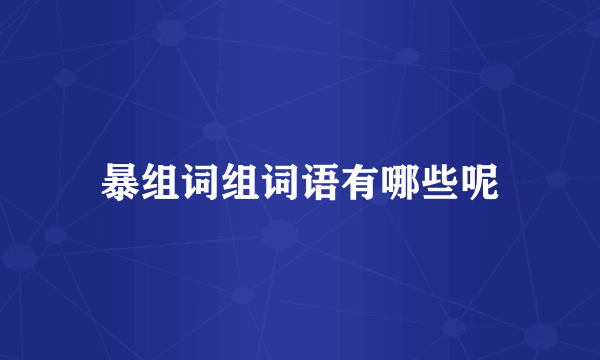 暴组词组词语有哪些呢