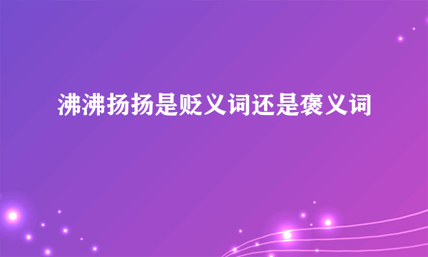 沸沸扬扬是贬义词还是褒义词