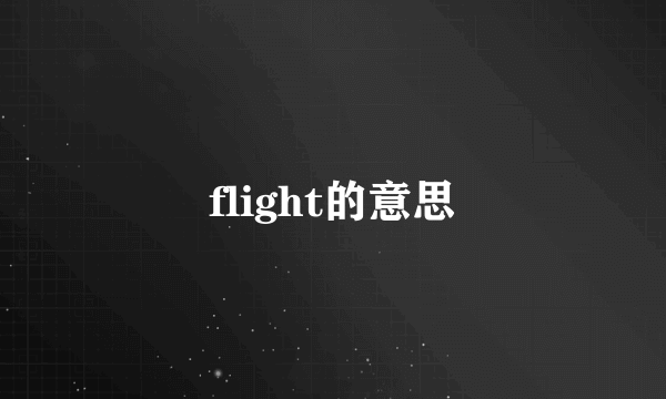 flight的意思
