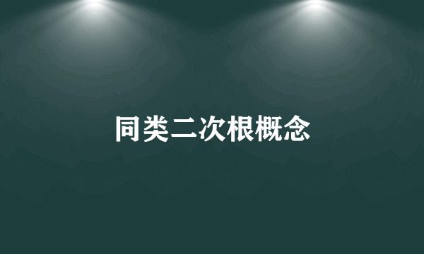 同类二次根概念
