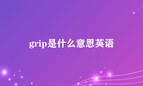 grip是什么意思英语