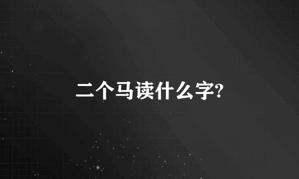 二个马读什么字?