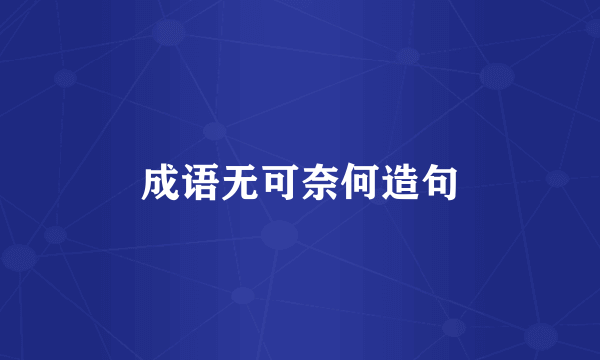 成语无可奈何造句