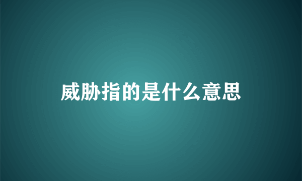 威胁指的是什么意思