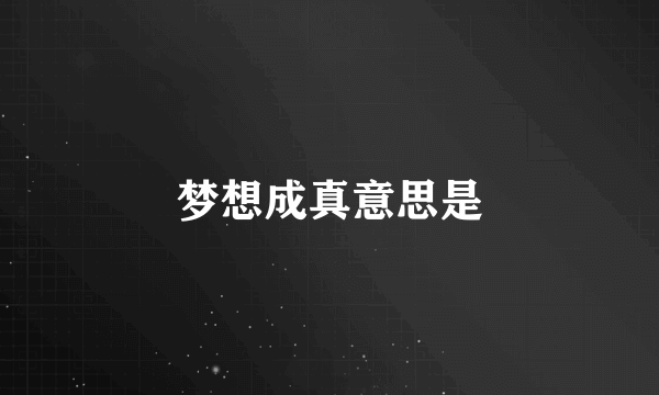 梦想成真意思是