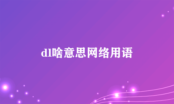 dl啥意思网络用语