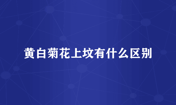 黄白菊花上坟有什么区别