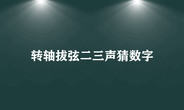 转轴拔弦二三声猜数字