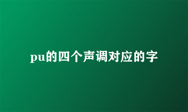 pu的四个声调对应的字