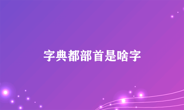 字典都部首是啥字