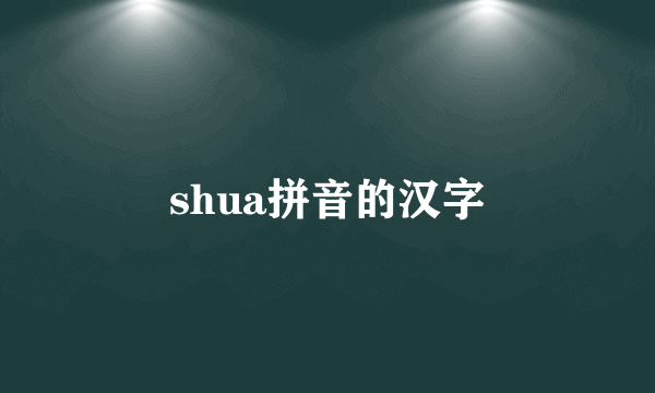 shua拼音的汉字