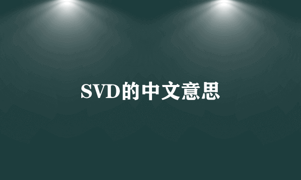 SVD的中文意思