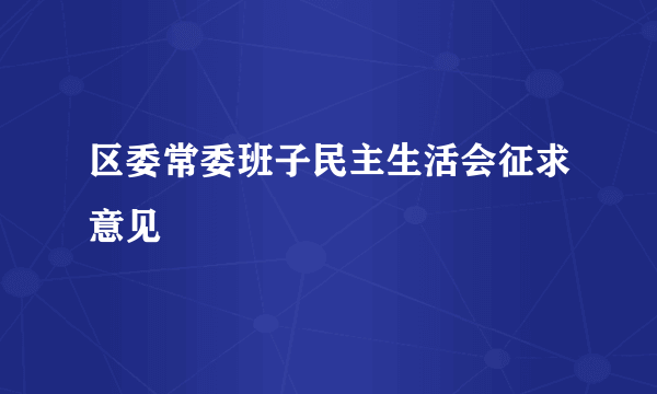 区委常委班子民主生活会征求意见
