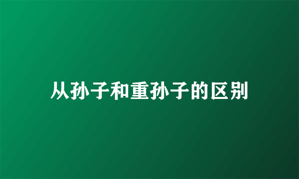 从孙子和重孙子的区别