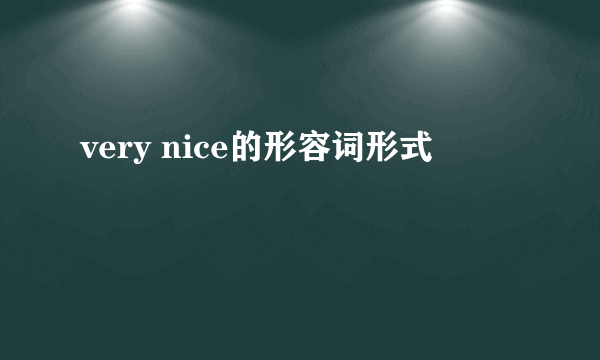 very nice的形容词形式