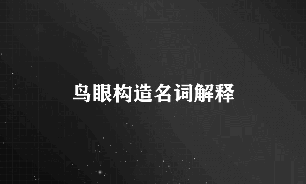 鸟眼构造名词解释