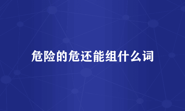 危险的危还能组什么词