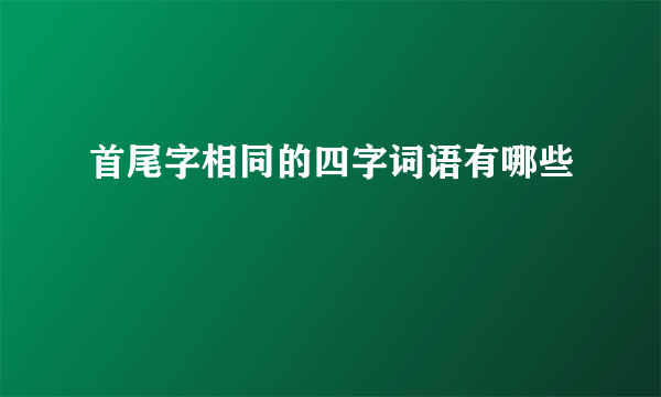 首尾字相同的四字词语有哪些