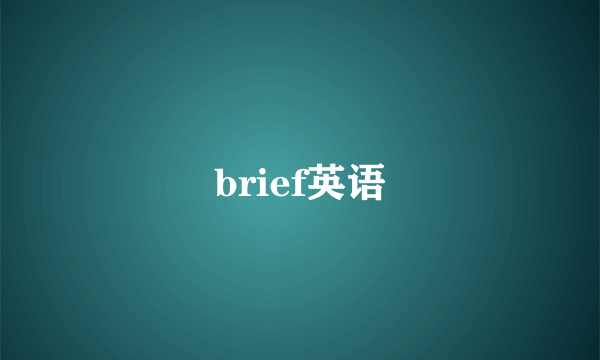 brief英语