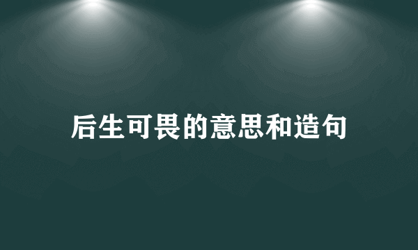 后生可畏的意思和造句