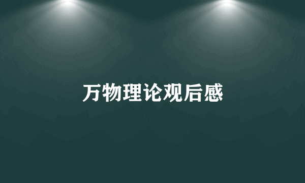 万物理论观后感