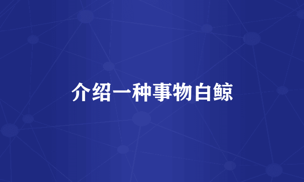 介绍一种事物白鲸