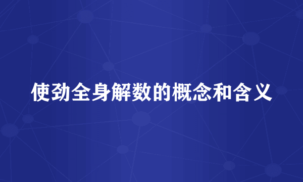 使劲全身解数的概念和含义