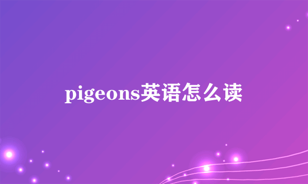 pigeons英语怎么读