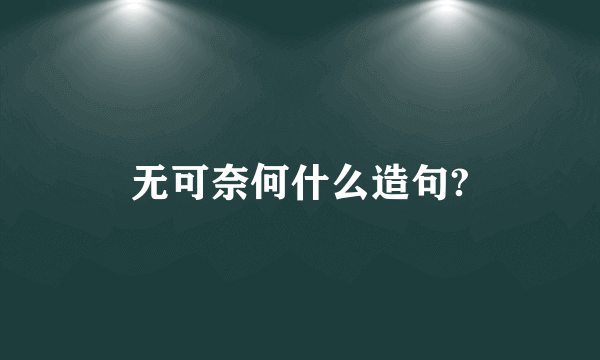 无可奈何什么造句?