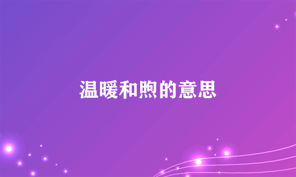 温暖和煦的意思