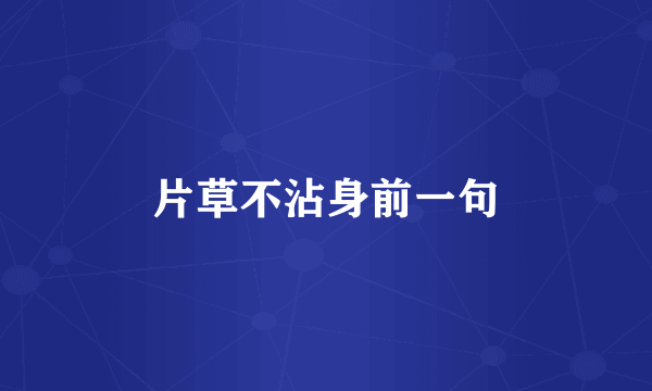 片草不沾身前一句