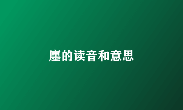 廛的读音和意思