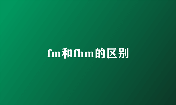 fm和fhm的区别