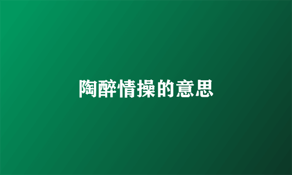 陶醉情操的意思