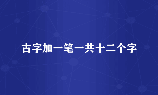 古字加一笔一共十二个字