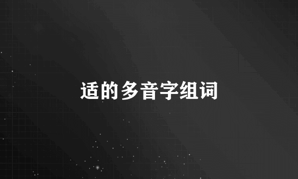 适的多音字组词