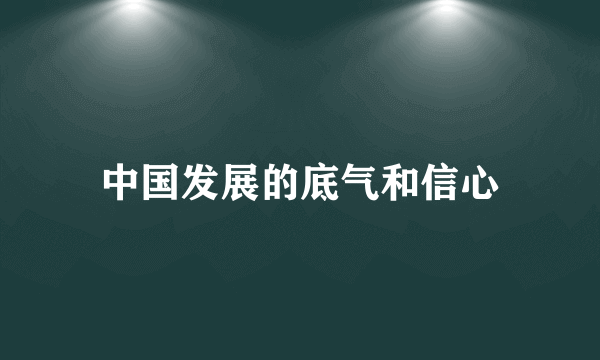 中国发展的底气和信心