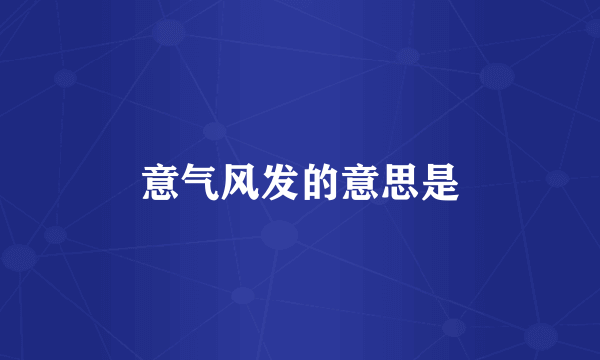 意气风发的意思是