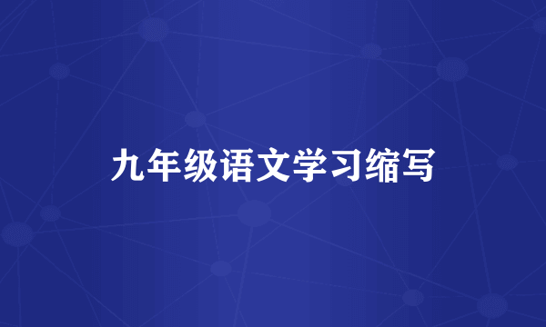 九年级语文学习缩写