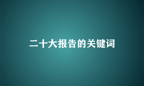 二十大报告的关键词