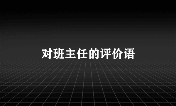 对班主任的评价语