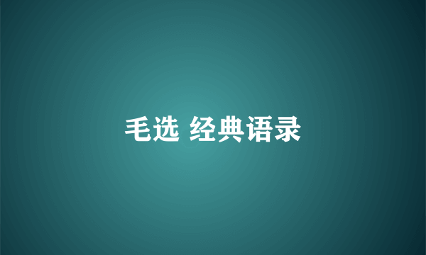 毛选 经典语录