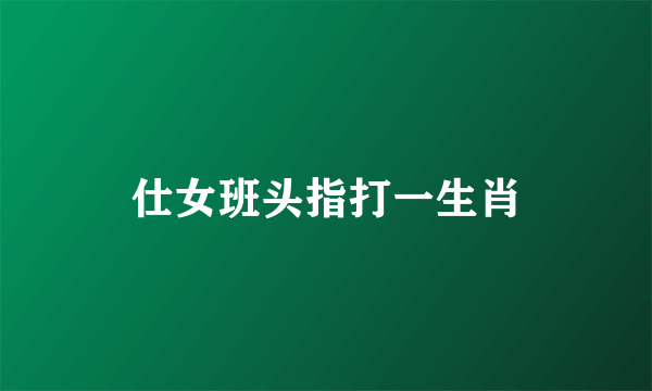 仕女班头指打一生肖